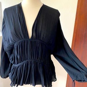 Black ruffled top
